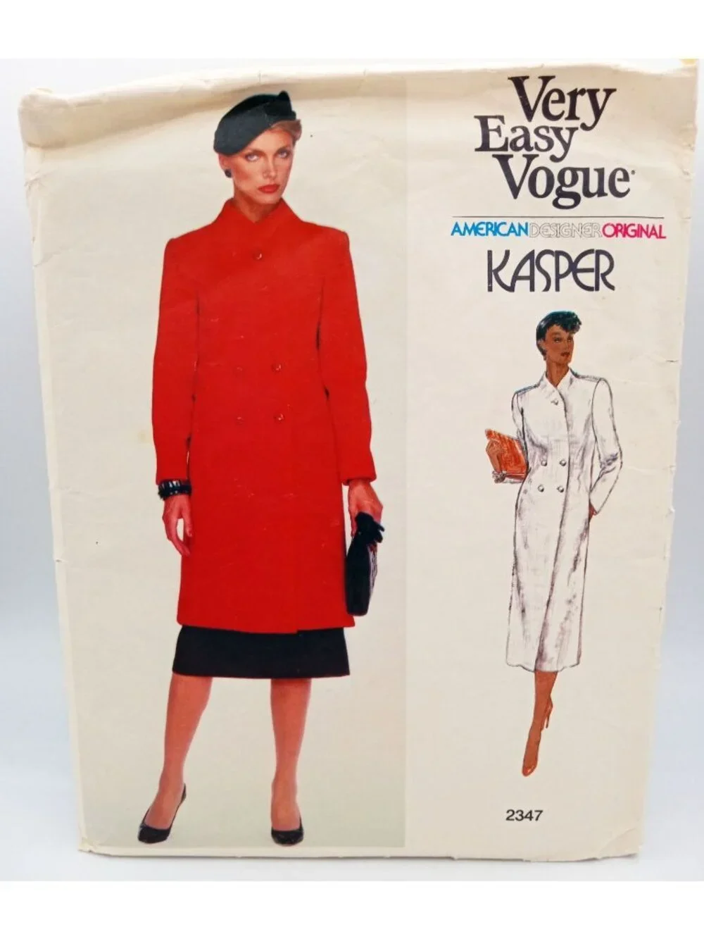 Vintage Vogue 2347 Kasper Sewing Pattern Misses Coat Skirt American Designer